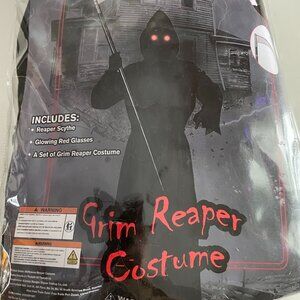 Black Hooded Robe Grim Reaper Costume Set